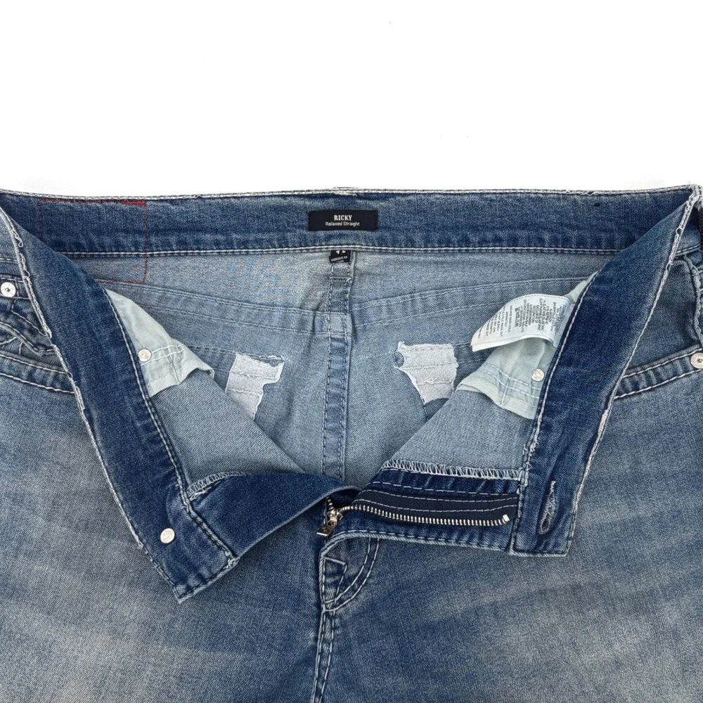 True Religion Ricky Relaxed Straight Mens 40 Medium Wash Jeans